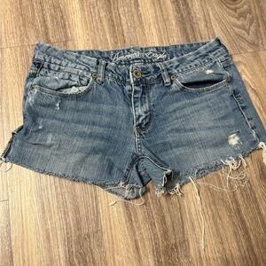 Y2K American Eagle Outfitters Distressed Blue Denim Shorts